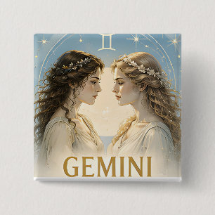 Bóton Quadrado 5.08cm Presente de Astrologia de Aniversário do Signo de