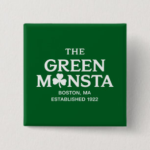 Bóton Quadrado 5.08cm Presente de beisebol Green Monsta Boston Green Mon