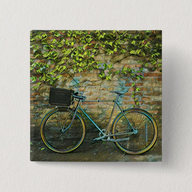 Bóton Quadrado 5.08cm Presente de bicicleta de montanha (Frente)