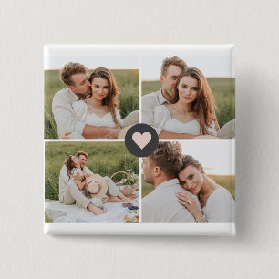 Bóton Quadrado 5.08cm Presente de Foto Personalizada da Família de Colag