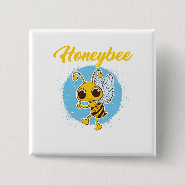 Bóton Quadrado 5.08cm Presente do apicultor da abelha da equipe do (Frente)