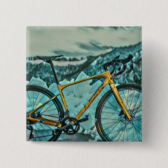 Bóton Quadrado 5.08cm Presente do touro de bicicleta (Frente)