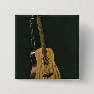Bóton Quadrado 5.08cm Presente guitarrista latino