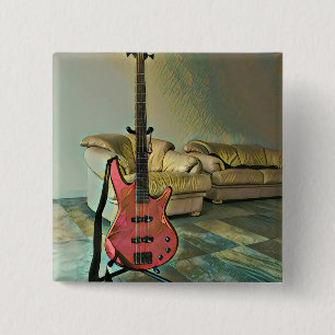 Bóton Quadrado 5.08cm Presente para guitarristas