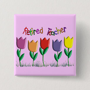 Bóton Quadrado 5.08cm Presentes aposentados do design das tulipas do