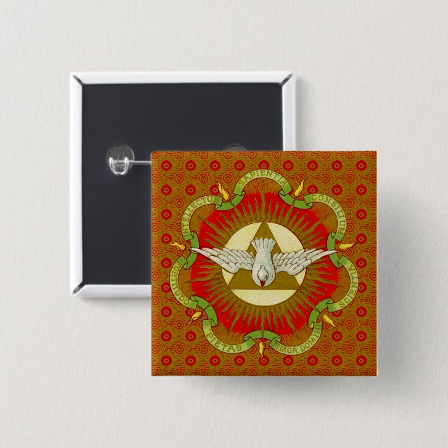 Bóton Quadrado 5.08cm Presentes da Praça do Espírito Santo (BK 026) (Frente & Verso)