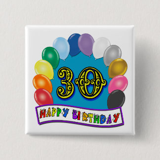 Bóton Quadrado 5.08cm Presentes de aniversário de 30 anos com design