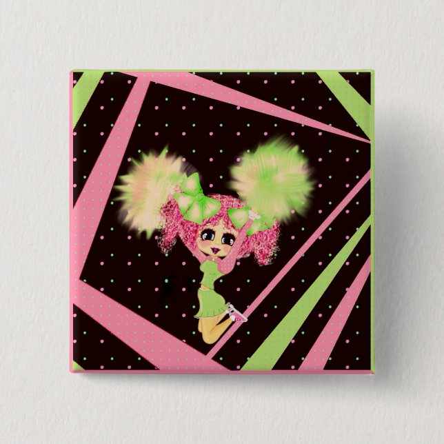 Bóton Quadrado 5.08cm Presentes de Cheerleader bonitos personalizados (Frente)