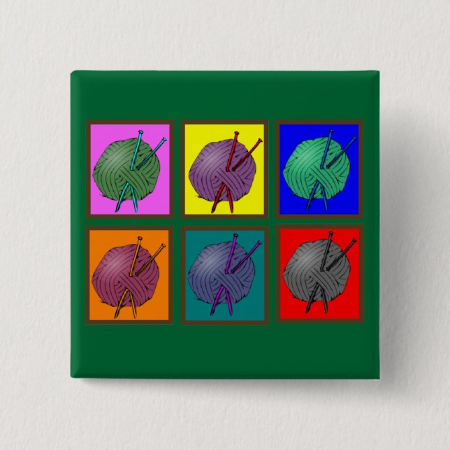 Bóton Quadrado 5.08cm Presentes de confecção de malhas de Popart (Frente)