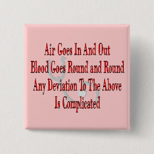 Bóton Quadrado 5.08cm Presentes De Enfermeiro/Terapêutica Respiratória