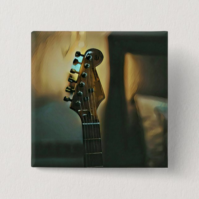 Bóton Quadrado 5.08cm Presentes de guitarra vindimada (Frente)