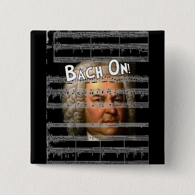 Bóton Quadrado 5.08cm Presentes de Johann Bach (Frente)