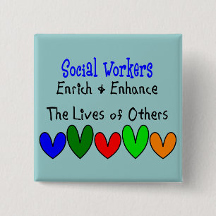 Bóton Quadrado 5.08cm Presentes do assistente social
