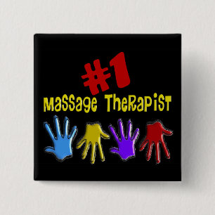 Bóton Quadrado 5.08cm Presentes do terapeuta "#1" da massagem