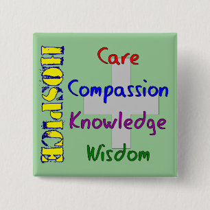 Bóton Quadrado 5.08cm Presentes do trabalhador do hospício