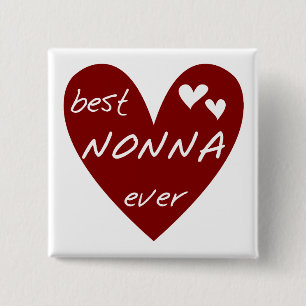 Bóton Quadrado 5.08cm Presentes dos t-shirt de Nonna do coração vermelho