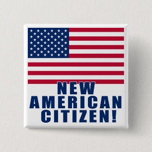 Bóton Quadrado 5.08cm Presentes e camiseta americanos novos do cidadão