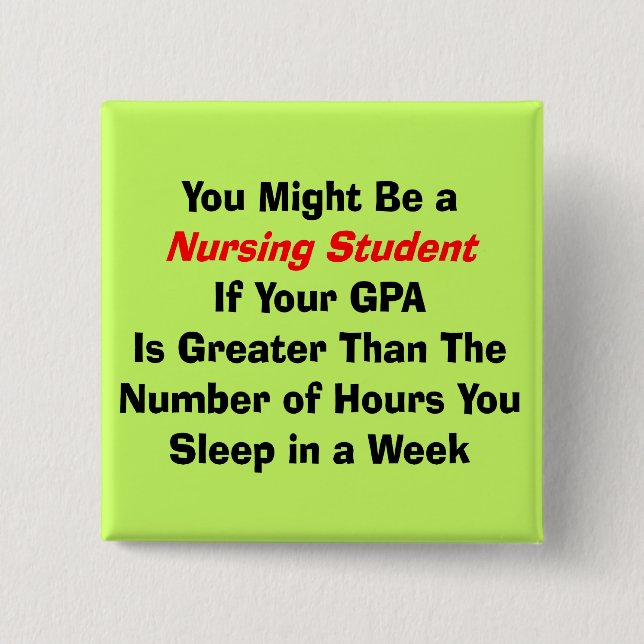 Bóton Quadrado 5.08cm Presentes engraçados do estudante dos cuidados (Frente)