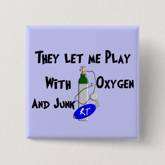 Bóton Quadrado 5.08cm Presentes engraçados do terapeuta respiratório (Frente)