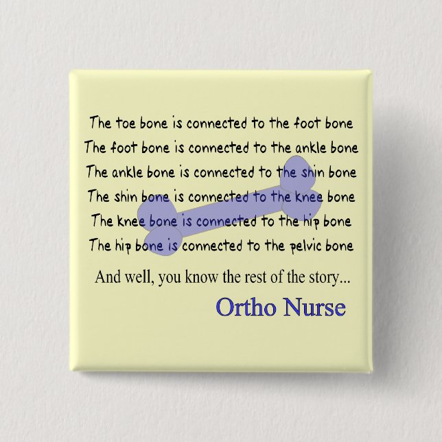 Bóton Quadrado 5.08cm Presentes ortopédicos engraçados da enfermeira (Frente)