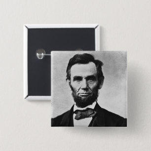 Bóton Quadrado 5.08cm Presidente americano Abraham Lincoln, Guerra Civil