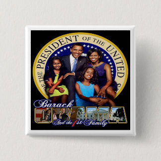 Bóton Quadrado 5.08cm Presidente Barack Obama de 2008