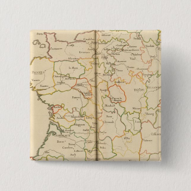 Bóton Quadrado 5.08cm Presidente da França (Frente)