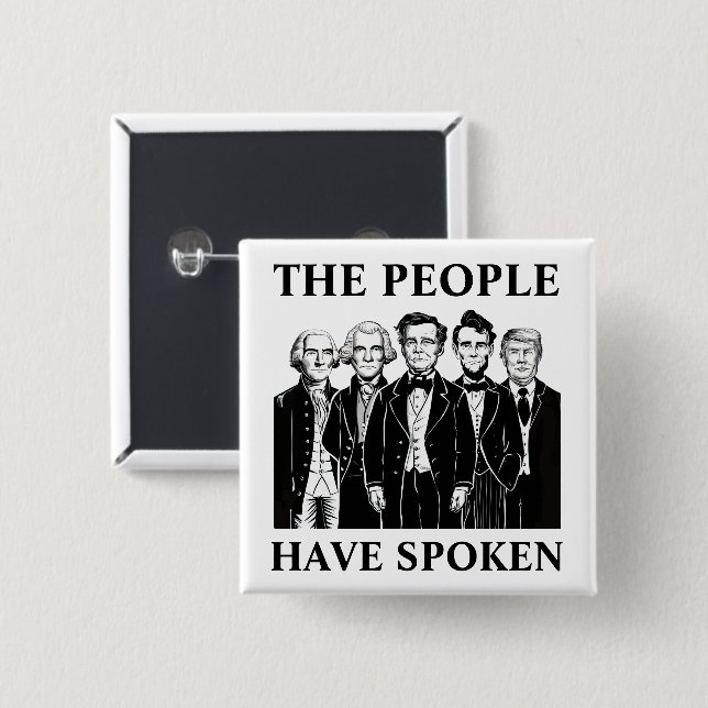 Bóton Quadrado 5.08cm Presidente Inauguração (Frente & Verso)