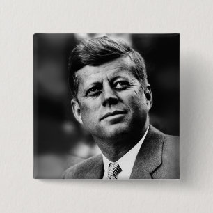 Bóton Quadrado 5.08cm Presidente John F Kennedy