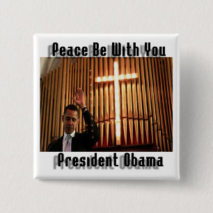 BÓTON QUADRADO 5.08CM PRESIDENTE OBAMA RELIGIOSO QUADRADO BOTÃO