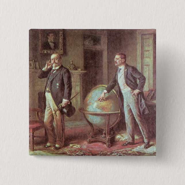 Bóton Quadrado 5.08cm Presidente Theodore Roosevelt (Frente)