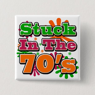 Bóton Quadrado 5.08cm Presos na década de 70