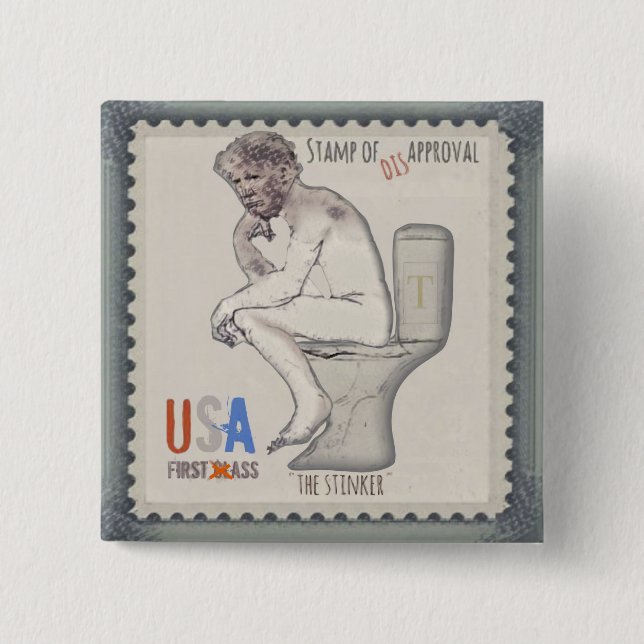 Bóton Quadrado 5.08cm Pressionar o botão do inseto (Frente)