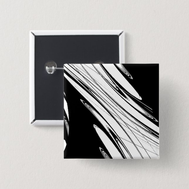 Bóton Quadrado 5.08cm Preto e Branco Moderno (Frente & Verso)