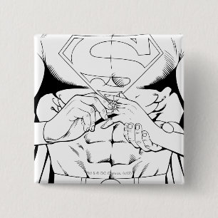 Bóton Quadrado 5.08cm Preto e Branco Superman 3
