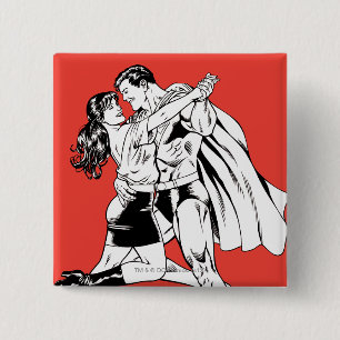 Bóton Quadrado 5.08cm Preto e Branco Superman 4