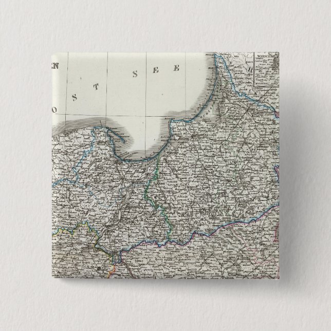 Bóton Quadrado 5.08cm Preussen, Posen, Polen (Frente)