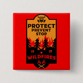 Bóton Quadrado 5.08cm Prevenção contra incêndios florestais