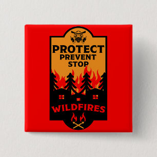 Bóton Quadrado 5.08cm Prevenção de Incêndios Florestais