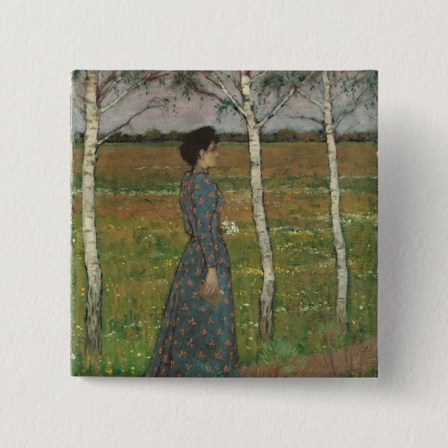 Bóton Quadrado 5.08cm Primavera (Frente)