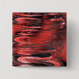 Bóton Quadrado 5.08cm Primavera Surreal Vermelho e Negro