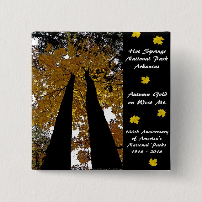 Bóton Quadrado 5.08cm Primaveras Quentes do National Park Centennial Dou (Frente)