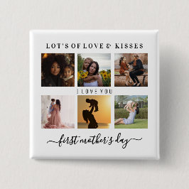 Bóton Quadrado 5.08cm Primeiro dia de as mães elegante