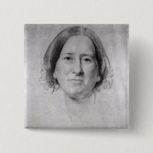 Bóton Quadrado 5.08cm Primeiro estudo para o retrato de George Eliot