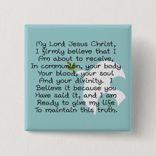 Bóton Quadrado 5.08cm Primeiros presentes do dia do comunhão santamente