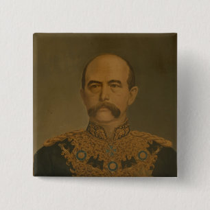 Bóton Quadrado 5.08cm Prince Otto Von Bismarck no uniforme do diplomata