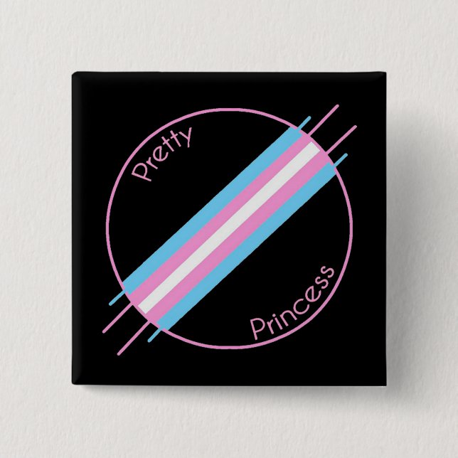 Bóton Quadrado 5.08cm Princesa bonito Pin (Frente)