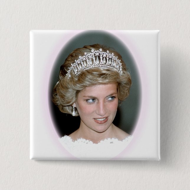 Bóton Quadrado 5.08cm Princesa deus abençoe Diana (Frente)