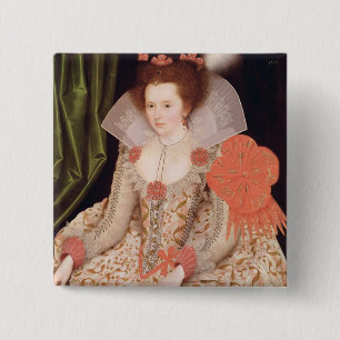 Bóton Quadrado 5.08cm Princesa Elizabeth, filha de James mim, 1612