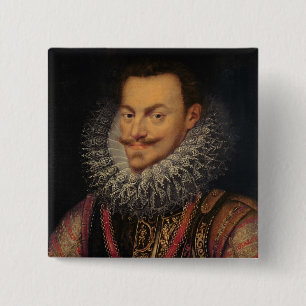 Bóton Quadrado 5.08cm Príncipe de Philip William da laranja